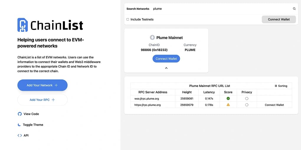 Connect Plume Network to MetaMask