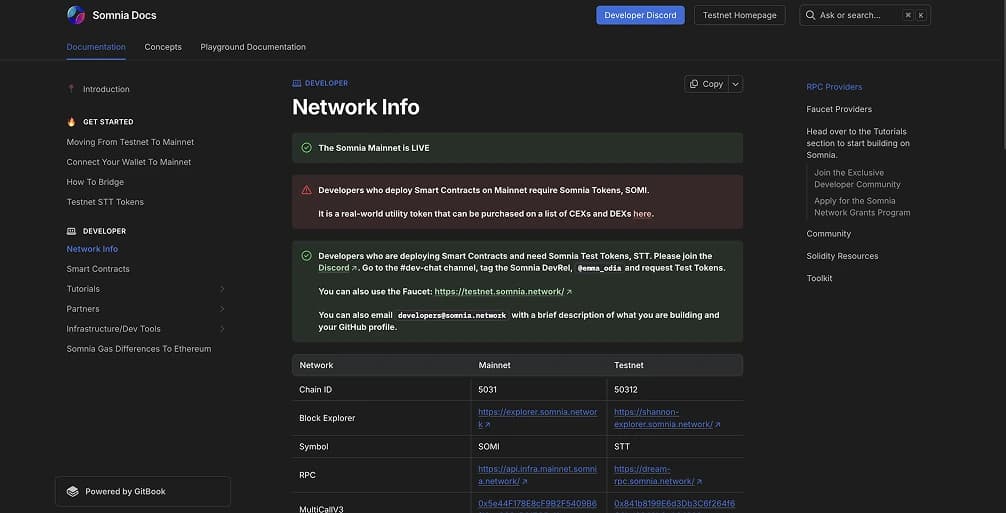 Somnia Mainnet 和链 ID