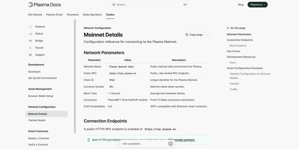 Plasma Mainnet RPC and Chain ID
