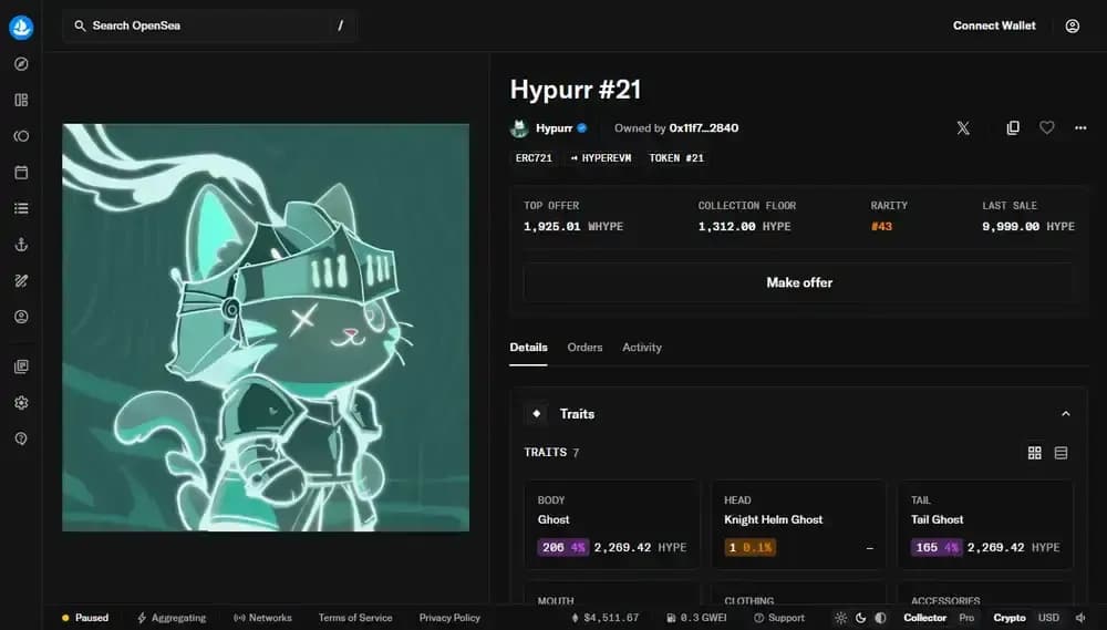 Die teuerste Hypurr  NFT 21