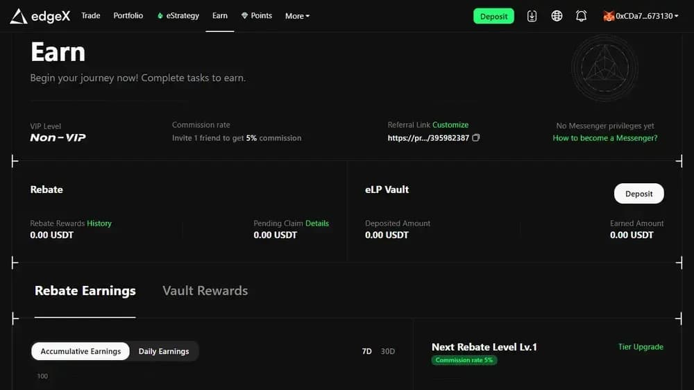 edgeX Earn & Referral