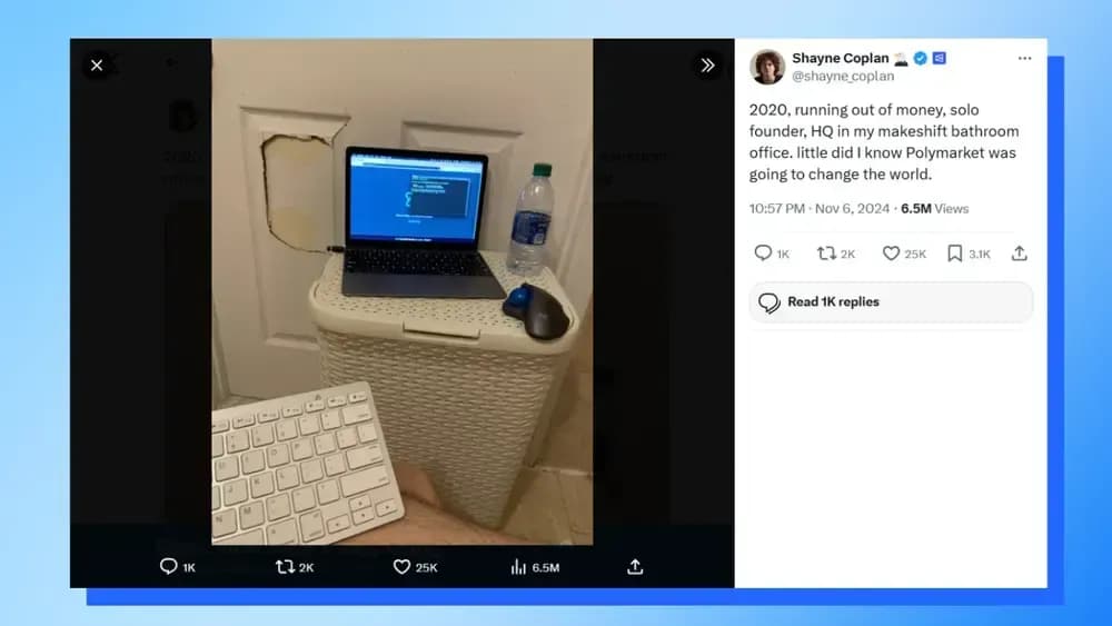 Shayne Coplan Building Polymarket Bathroom