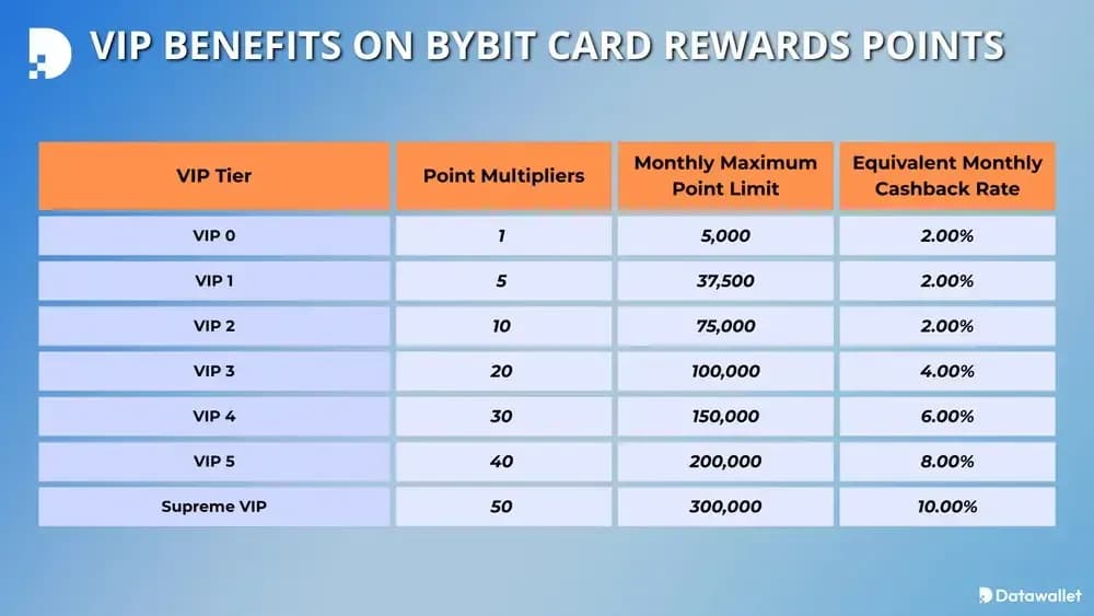 VIP Benefits on Bybit Card Rewards Points