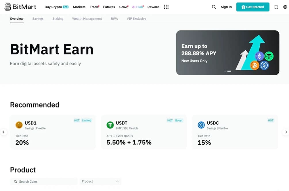 Bitmart Earn.