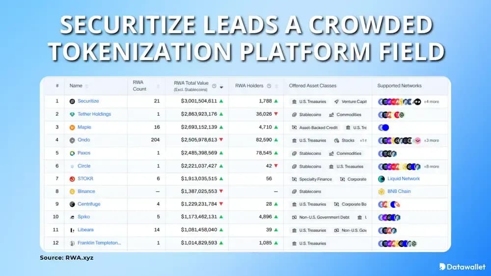 Securitize ist führend in einem stark umkämpften Markt für Tokenisierungsplattformen