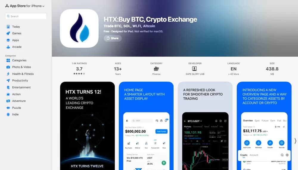 Apple App Store sobre HTX  enApple App Store deApple App Store