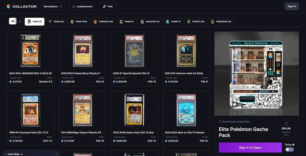 The Collector Crypt Gacha Machine