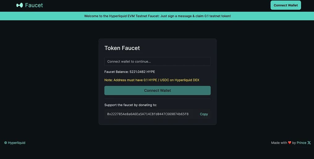 Scarica Testnet HYPE HyperEVM