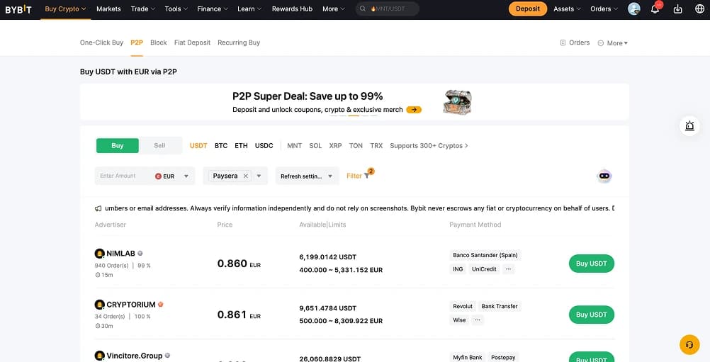 Acquista criptovalute con Paysera
