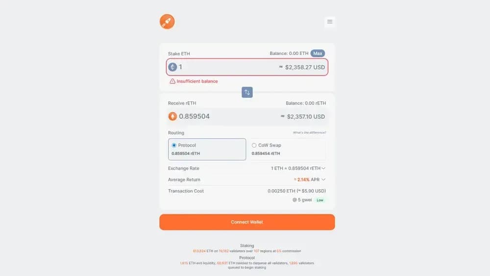 Rocket Pool ETH Staking