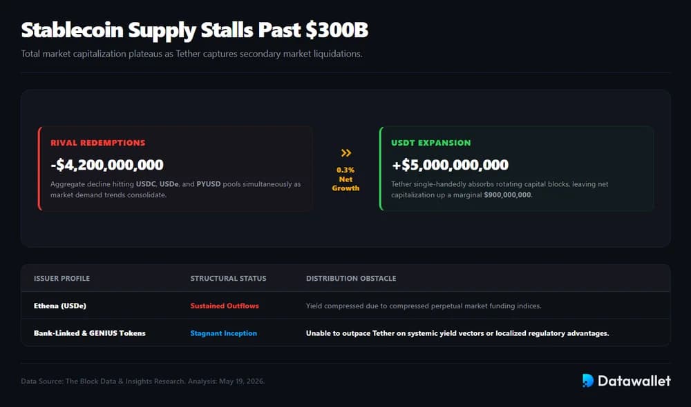 Stablecoin Supply Stalls Past $300B