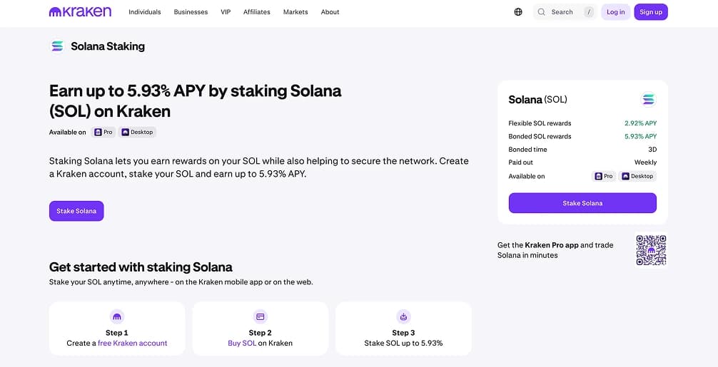 Kraken Solana Staking