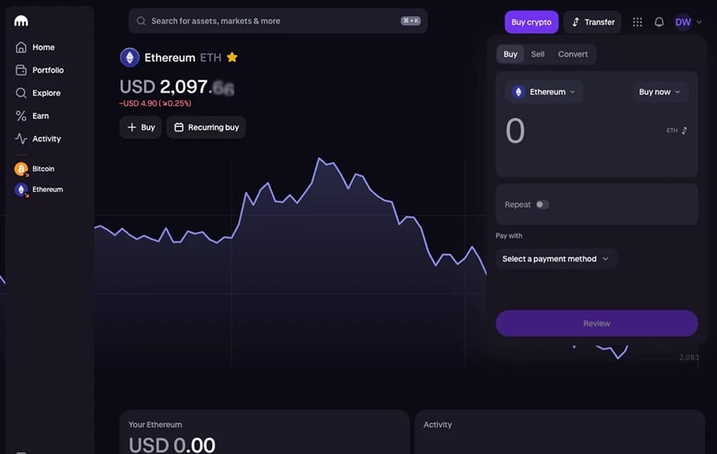 Acquista criptovalute con PNC