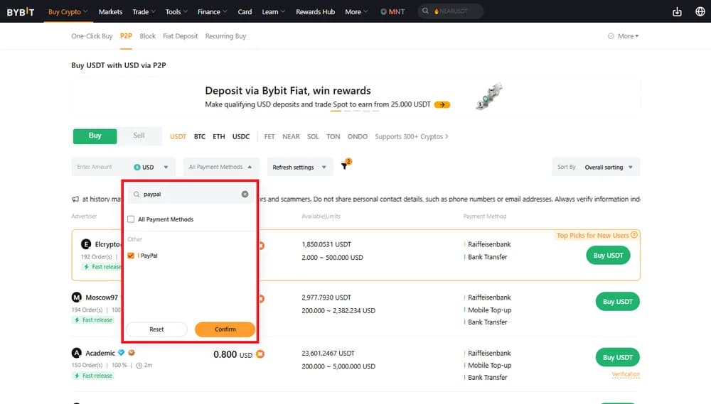 كيفية استخدام PayPal مع بديل Binance: Bybit