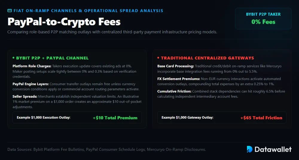 رسوم PayPal إلى العملات المشفرة