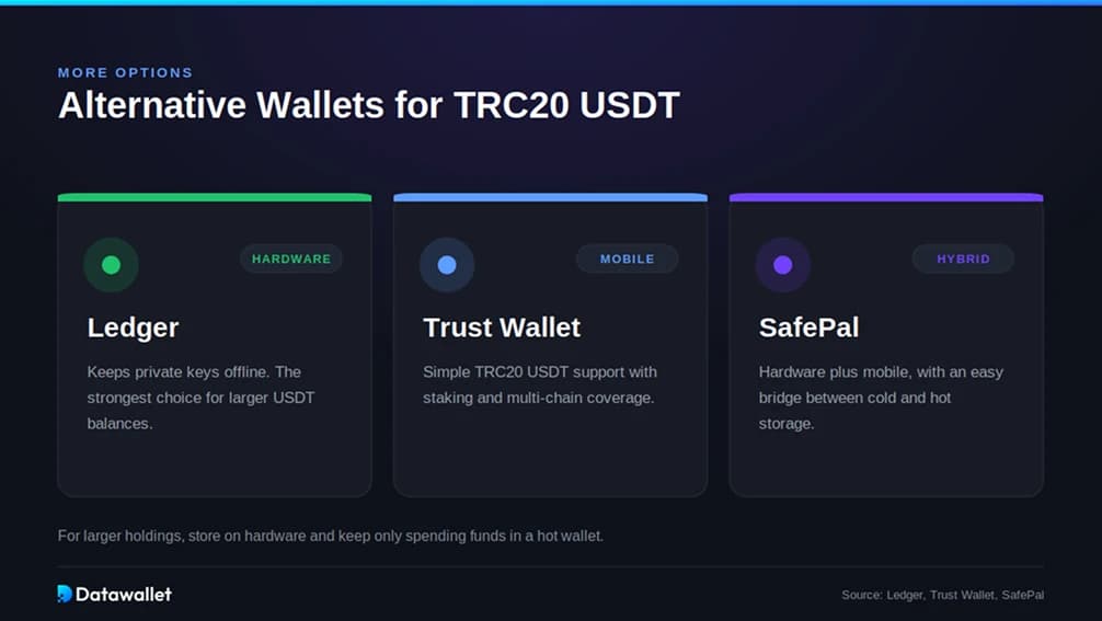 Альтернативные Wallets для TRC20 USDT
