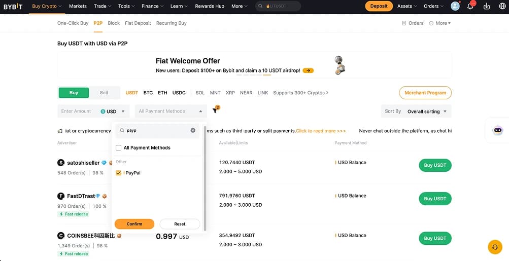 كيفية شراء USDT باستخدام PayPal