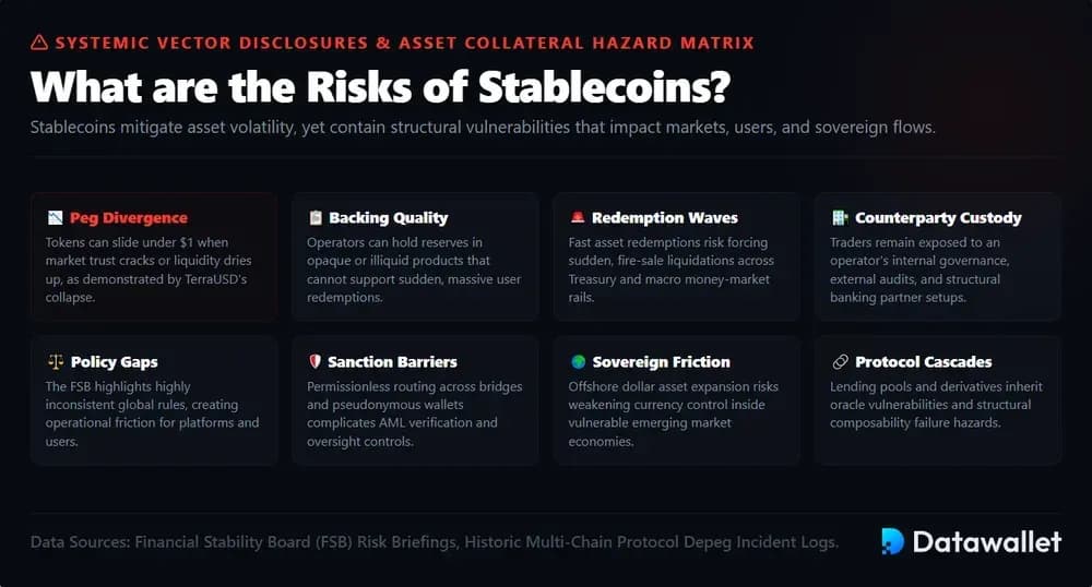 ¿Cuáles son los riesgos de las monedas estables?
