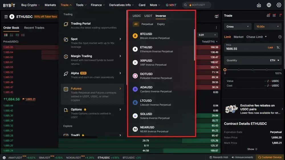 Bybit Futures Inverse Perps