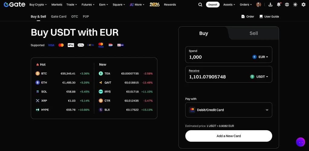 Buy USDT with a Credit Card