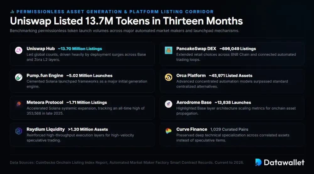 Uniswap Listed 13.7M Tokens in Thirteen Months