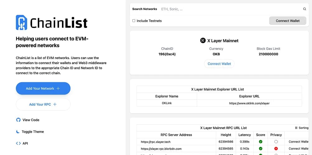 Ajouter X Layer  MetaMask