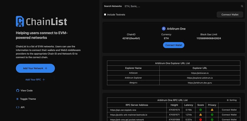 Добавить Arbitrum MetaMask