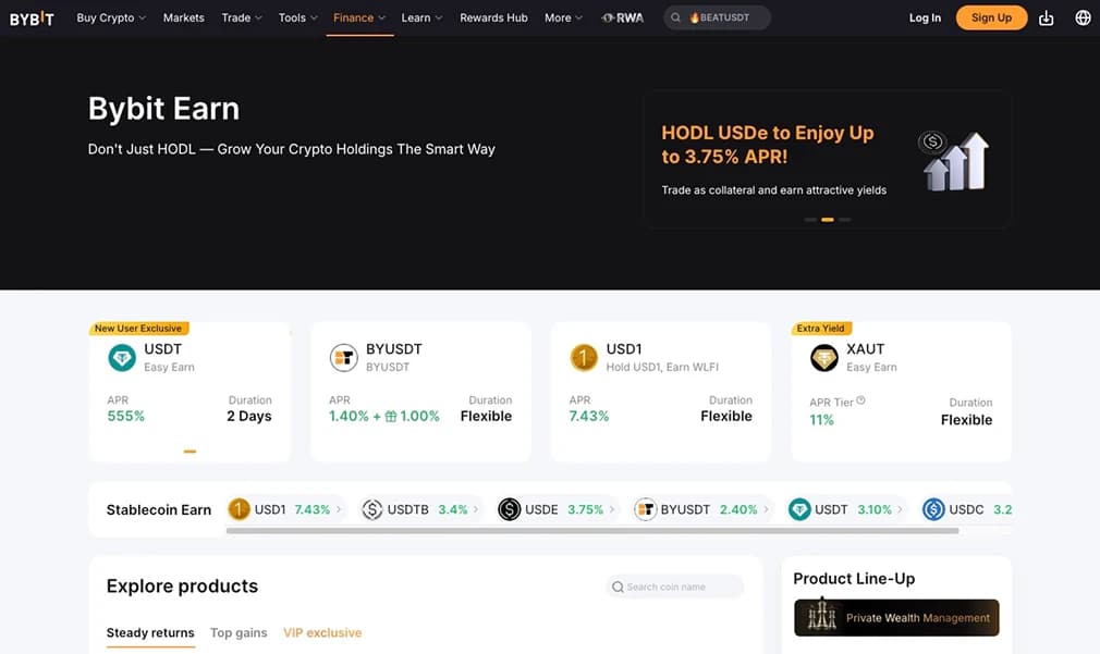 Bybit Earn。