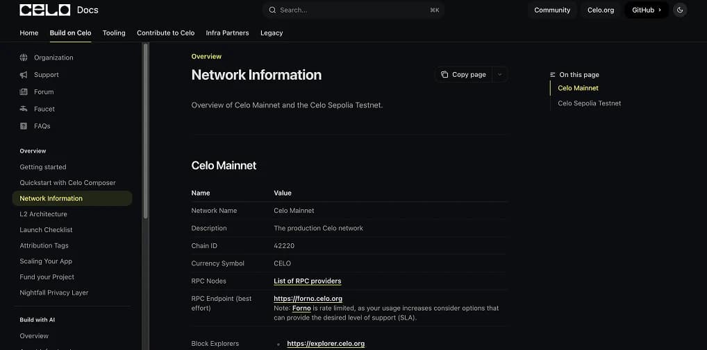 Celo RPC and Chain ID