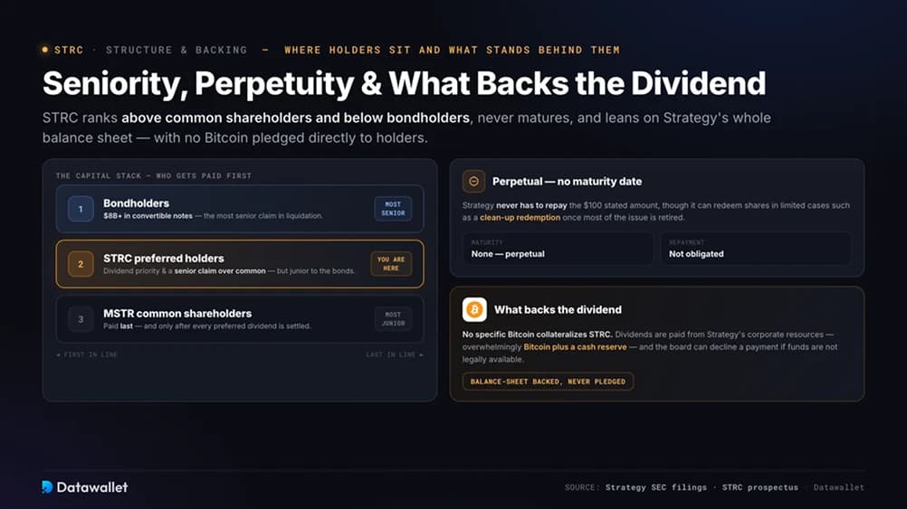 Seniority, Perpetuity and What Backs the Dividend