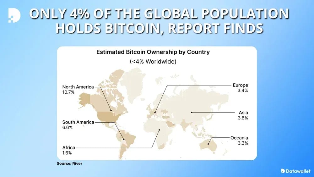 Only 4% of the Global Population Holds Bitcoin