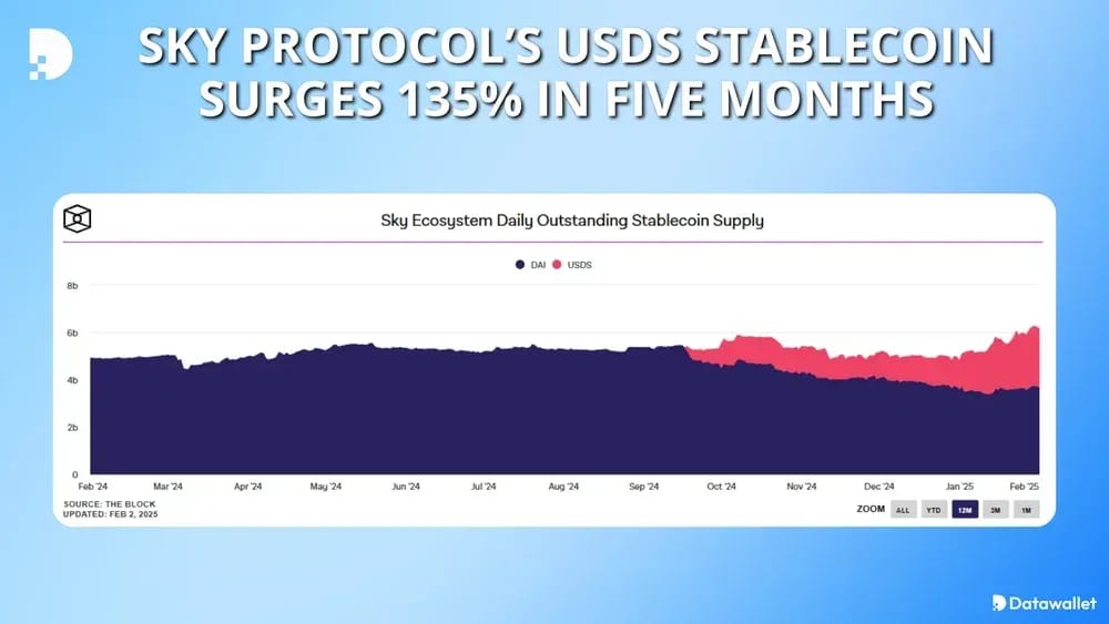Sky Protocol’s USDS Stablecoin Surges 135% in Five Months