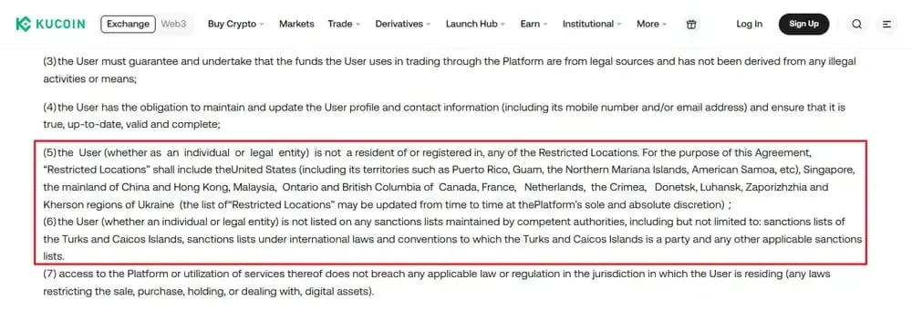 In quali paesi KuCoin applica KuCoin ?