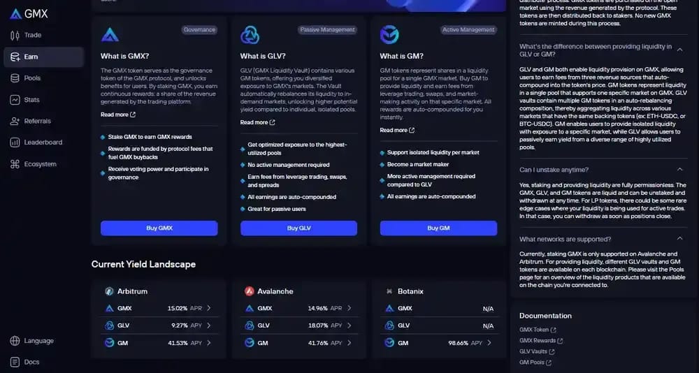 GMX GLP GLV Pools