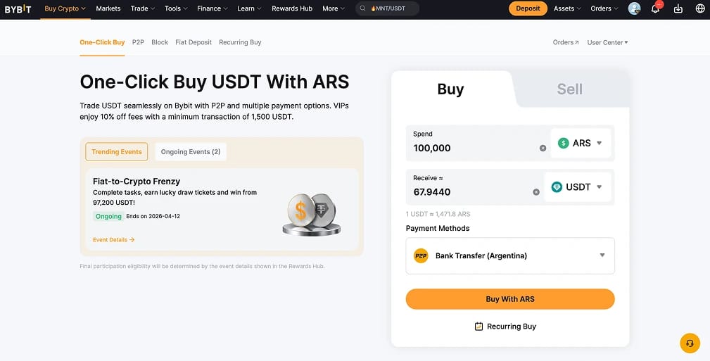 Acheter du Tether (USDT) en Argentine