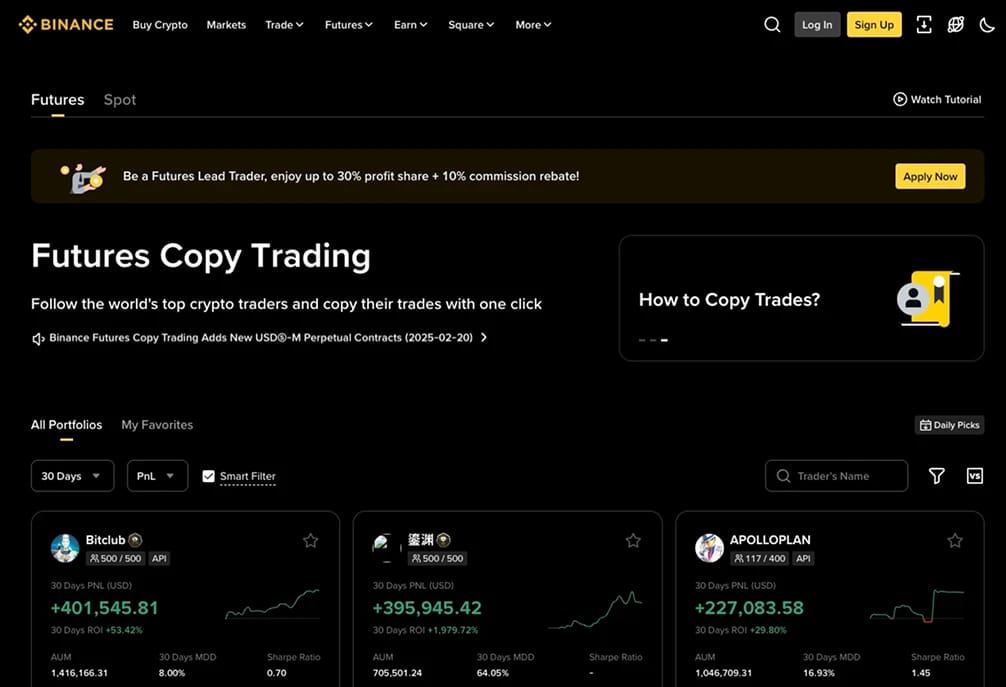 Binance Copy Trading.
