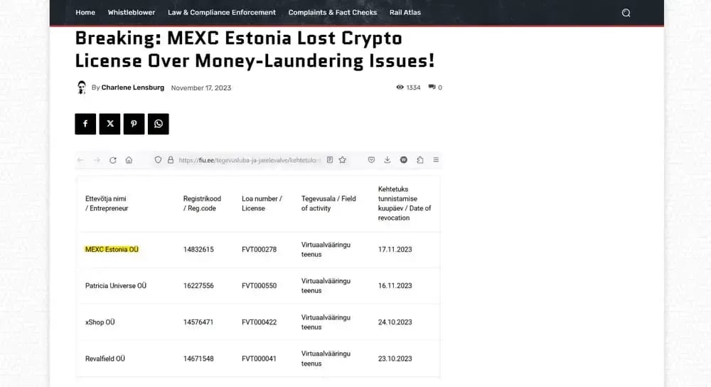 MEXC la licencia