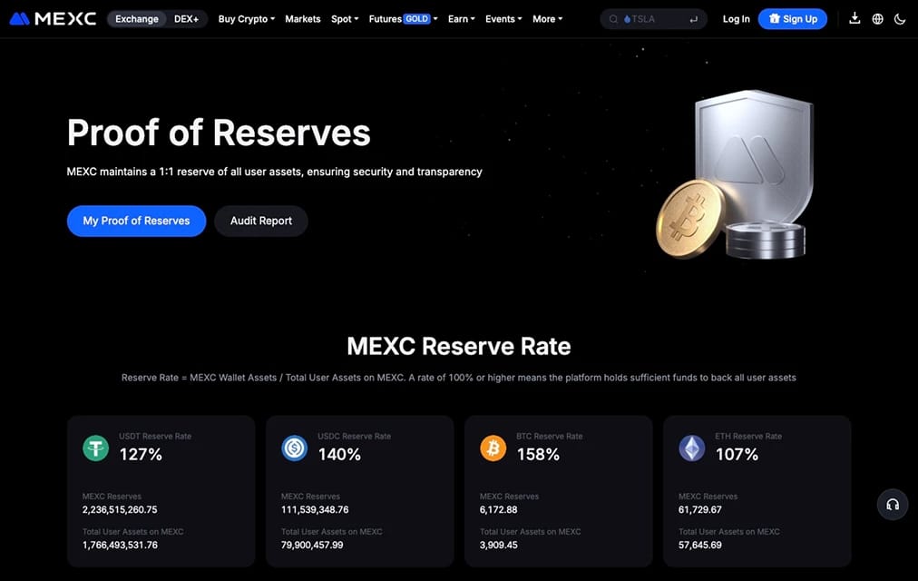 Proof-of-reservesMEXC .