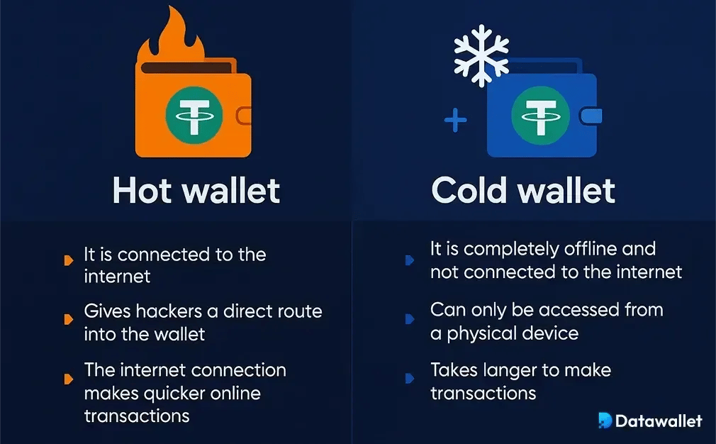 Portefeuilles USDT vs portefeuilles froids