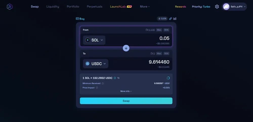 Comment effectuer swap Raydium