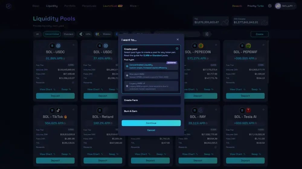 Comment créer un liquidity pool Raydium
