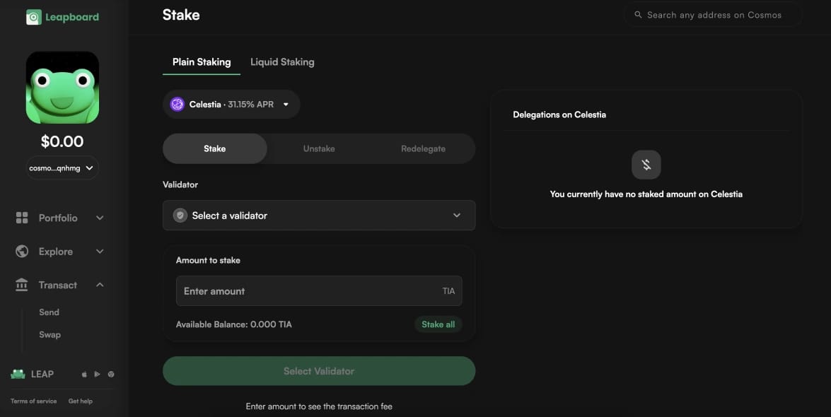 Celestia Staking