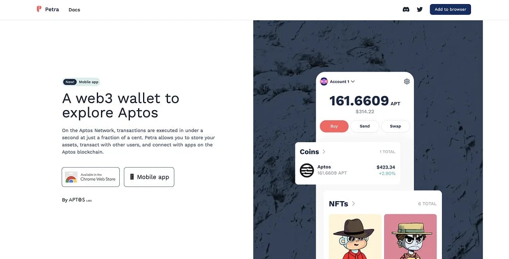 Install Petra Wallet for Aptos