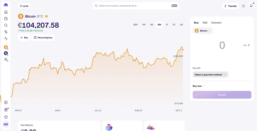 La migliore alternativa a DEGIRO l'acquisto di criptovalute