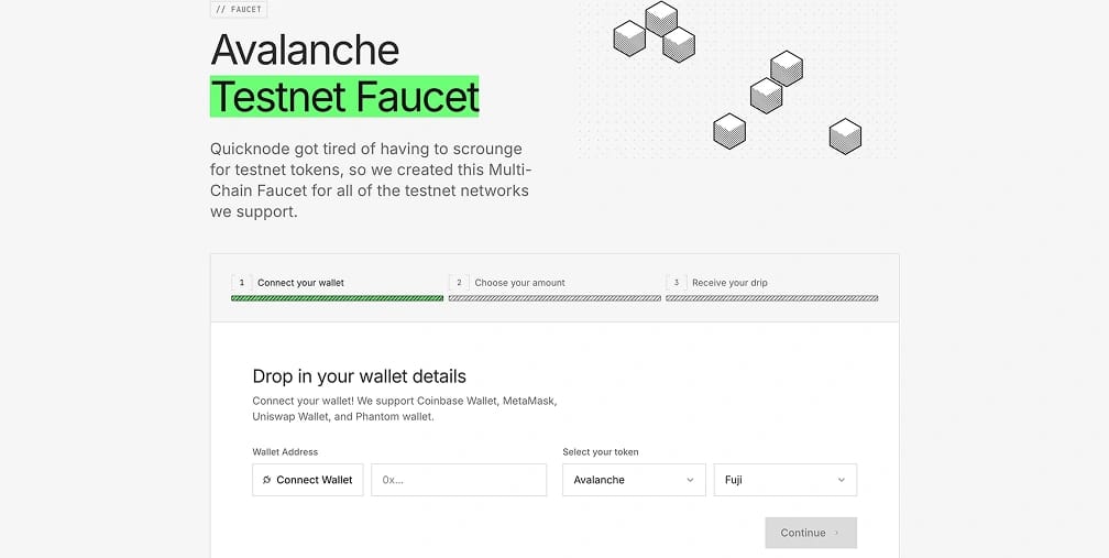 ConsigueAVAX deTestnet de Avalanche