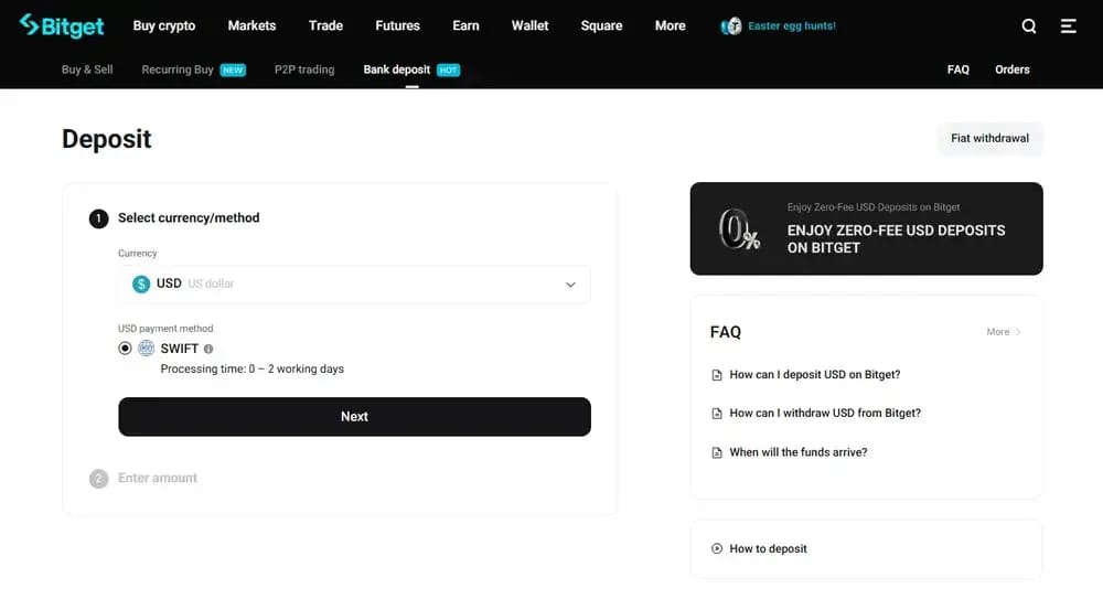 Buy Fiat With Bitget