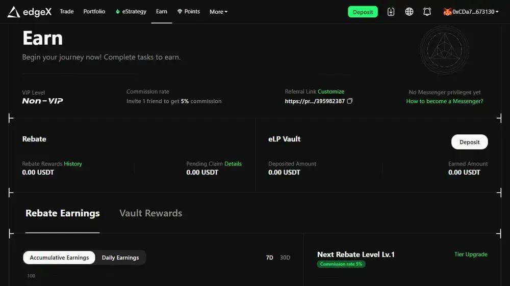 edgeX Earn & Referral
