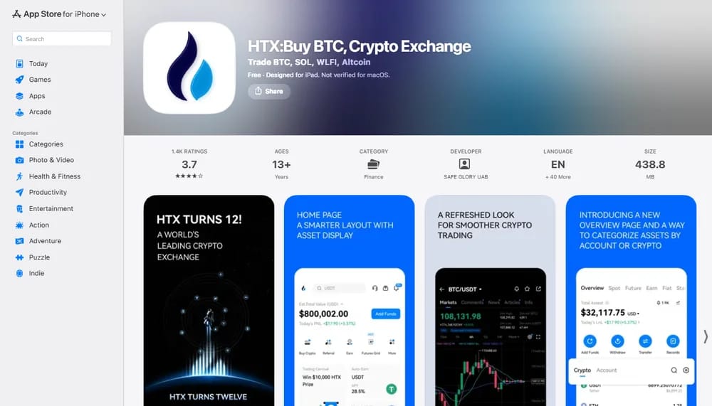 HTX Apple App Store Reviews