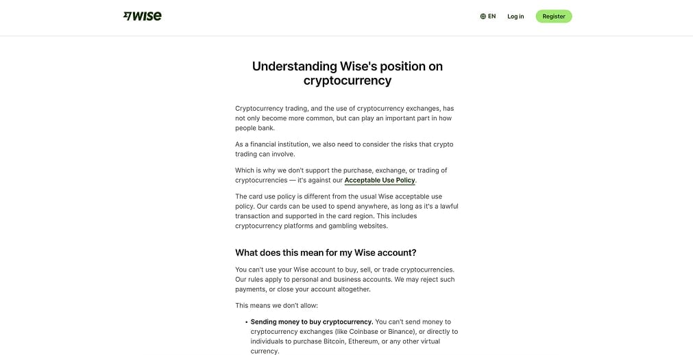 Puis-je acheter de l'USDT avec Wise ?