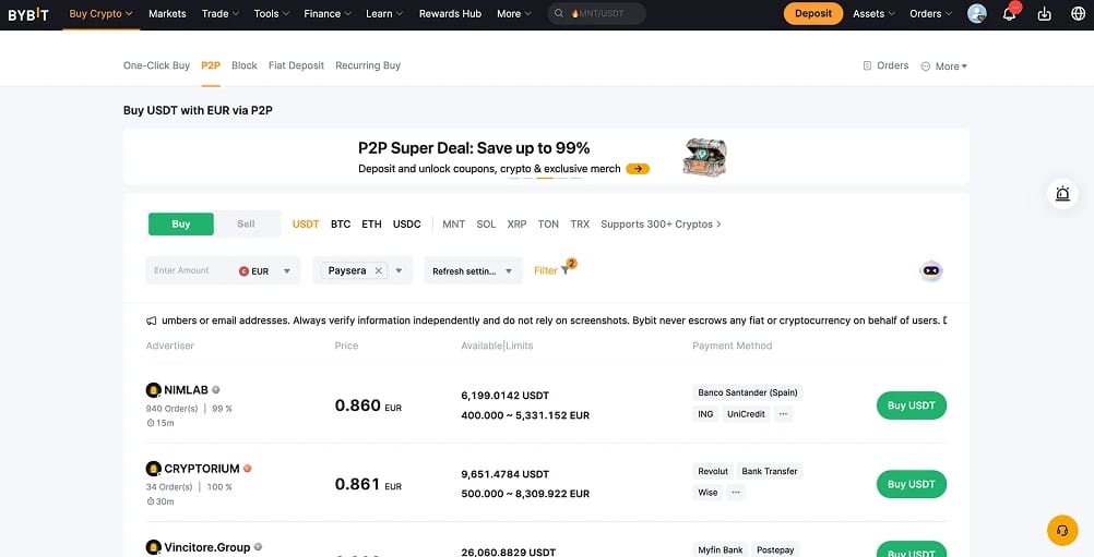 Compra criptomonedas con Paysera